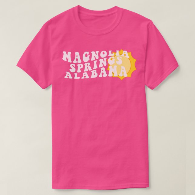 Sunshine in Magnolia Springs Alabama Retro Wavy 19 T-Shirt (Design Front)