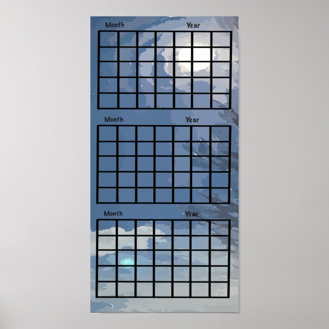 Sunshine In Sky 3 Month Calendar Poster (Front)