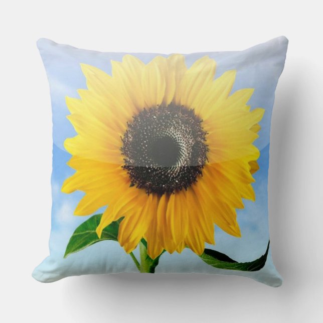  Sunshine in Stitches: A Sunflower Close-up Cushion (Front)