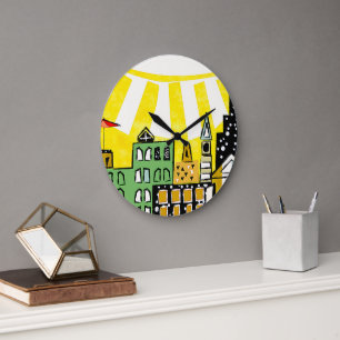 SUNSHINE IN THE CITY LARGE CLOCK