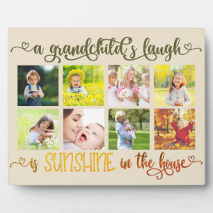 Sunshine in the House Grandchild Quote Photo Plaque
