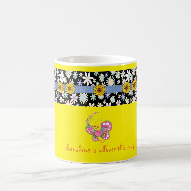 Sunshine is allover this Mug Floral Butterfly  (Center)