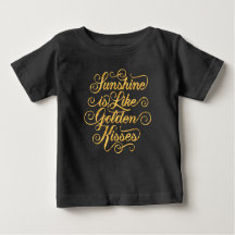 Sunshine is Like Golden Kisses Black Baby Top