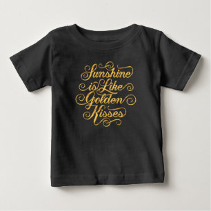 Sunshine is Like Golden Kisses Black Baby Top