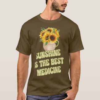 Sunshine Is The Best Medicine Yellow Sunflower Flo T-Shirt
