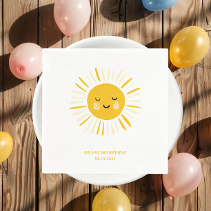 Sunshine is Turning One Birthday Party Napkin