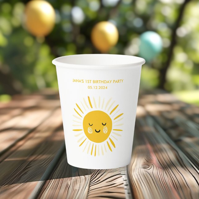 Sunshine is Turning One Birthday Party  Paper Cups (Creator Uploaded)