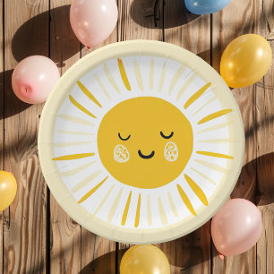 Sunshine is Turning One Birthday Party  Paper Plate