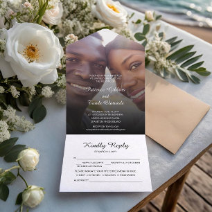 Sunshine Joy Photo Wedding All In One Invitation