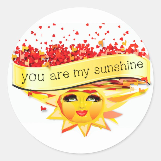 SUNSHINE KISSES CLASSIC ROUND STICKER (Front)