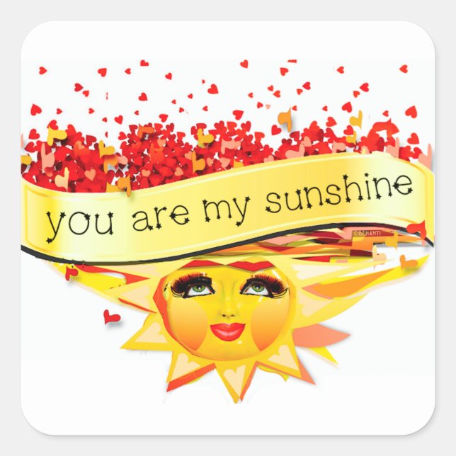 SUNSHINE KISSES SQUARE STICKER (Front)
