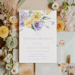 Sunshine & Lavender Purple Bridal Shower Brunch Invitation