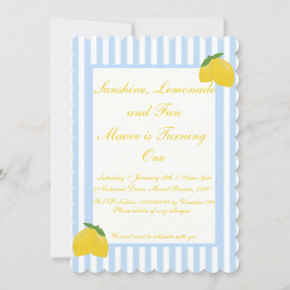 Sunshine, Lemonade and Fun 1st Birthday Invitation