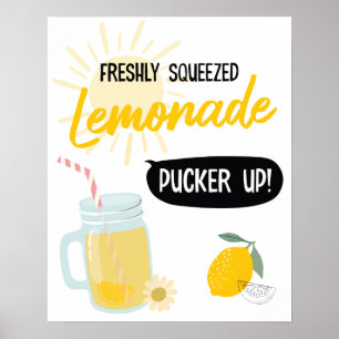 Sunshine Lemonade and Fun Stand Birthday Party Poster