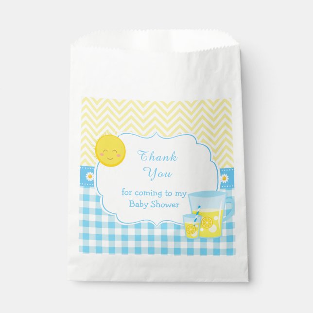 Sunshine & Lemonade Blue & Yellow  Favour Bags (Front)