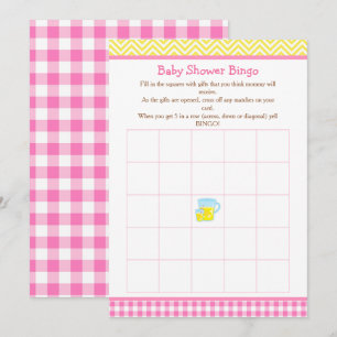 Sunshine & Lemonade Pink & Yellow Bingo Invitation