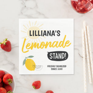 Sunshine Lemonade Stand Birthday Party Napkin