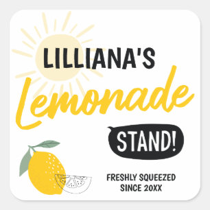 Sunshine Lemonade Stand Birthday Party Square Sticker