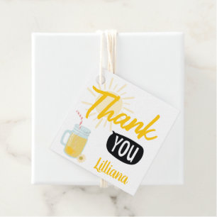 Sunshine Lemonade Stand Birthday Thank You Favour Tags