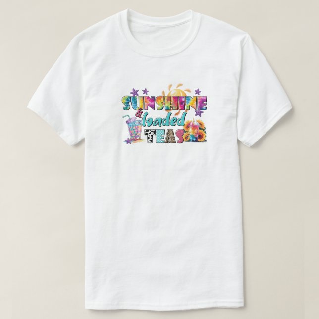 Sunshine & Loaded Teas Colourful Summer Vibes Tee (Design Front)