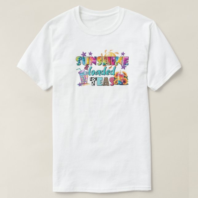 Sunshine & Loaded Teas Colourful Summer Vibes Tee (Design Front)