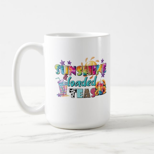 Sunshine & Loaded Teas Colourful Summer Vibes Tee Coffee Mug (Left)