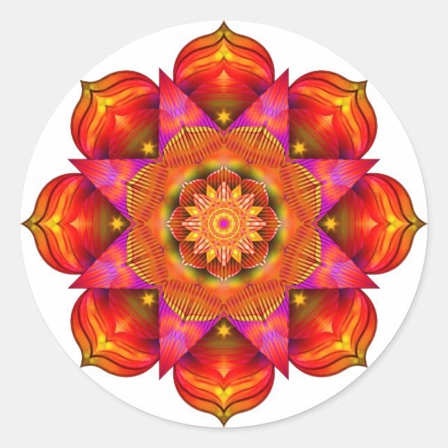 Sunshine Mandala Classic Round Sticker (Front)