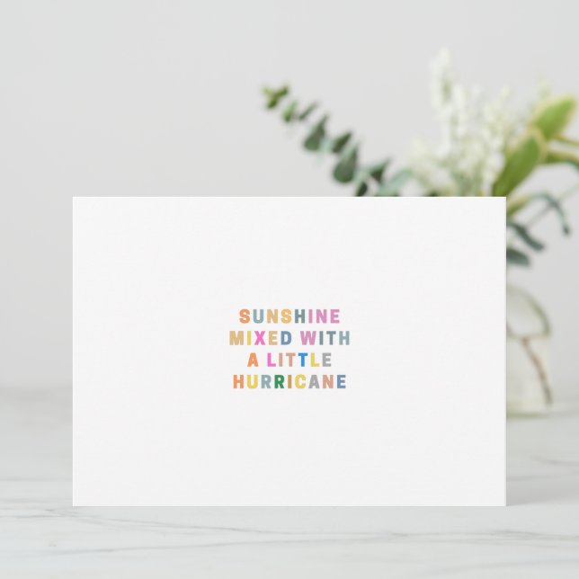 Sunshine mixed with a little Hurricane | Religious Invitation (Standing Front)