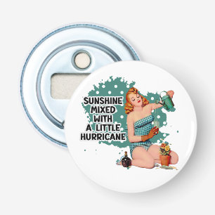 Sunshine Mixed With Hurricane Retro Housewife Bottle Opener