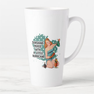 Sunshine Mixed with Hurricane Retro Housewife  Latte Mug
