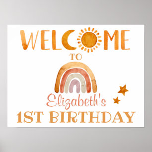 Sunshine, Moon, Rainbow and Stars Welcome Sign