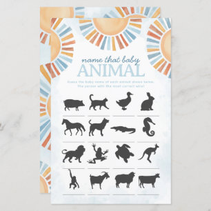 Sunshine Name that Baby Animal Shower Game