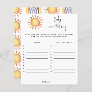 Sunshine Name that song baby shower game