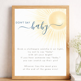 Sunshine Neutral Baby Shower Don't Say Baby Sign