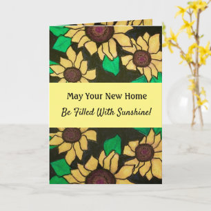 Sunshine New Home Yellow Sunflowers Housewarming Card