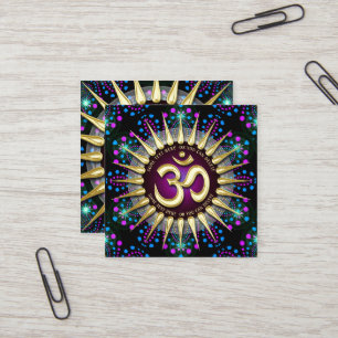 Sunshine OM Energy Magical Light Geometry Square Square Business Card