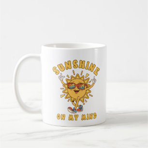 Sunshine on My Mind Cute Funny Sun Graphic Coffee Mug