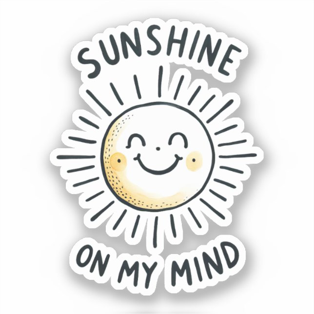 Sunshine On My Mind - Kawaii Sun Doodle (Front)