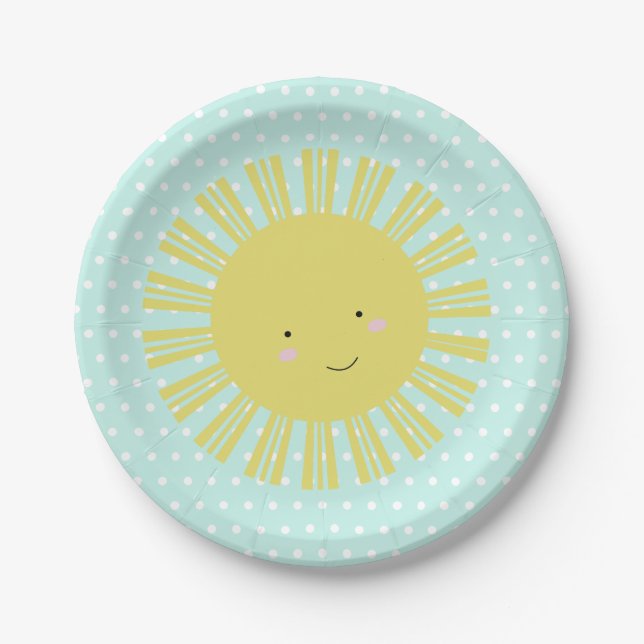 Sunshine Party Supplies Birthday Sun Customise Me Paper Plate (Front)