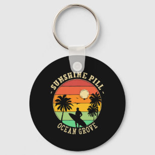 Sunshine Pill Ocean Grove Summer New Jersey Tropic Key Ring
