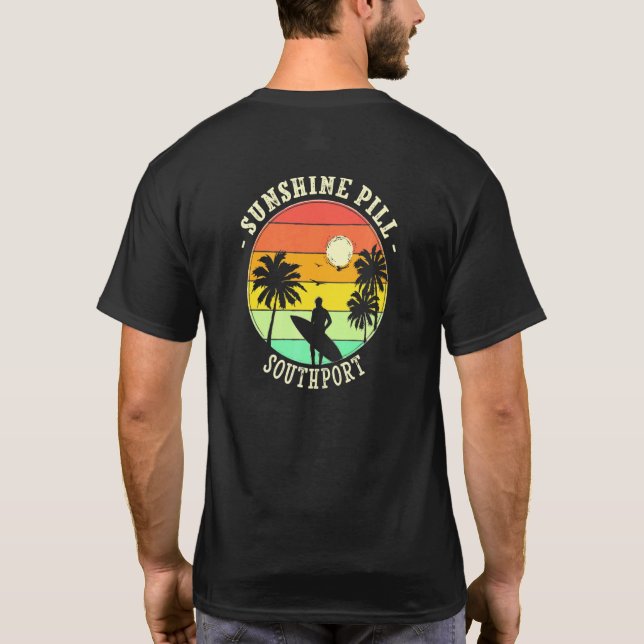 Sunshine Pill Southport Summer North Carolina Trop T-Shirt (Back)