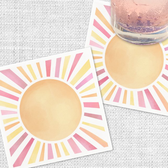 Sunshine Pink Sun Napkin (Sunshine Pink Sun Napkins)