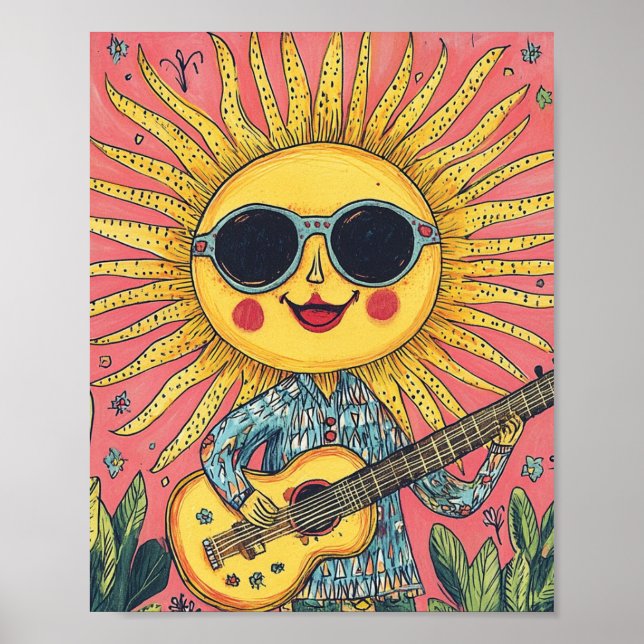 Sunshine Playing Guitar Poster (Front)