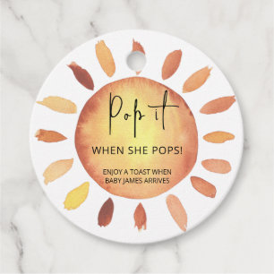 Sunshine Pop it When she pops Favour Tags