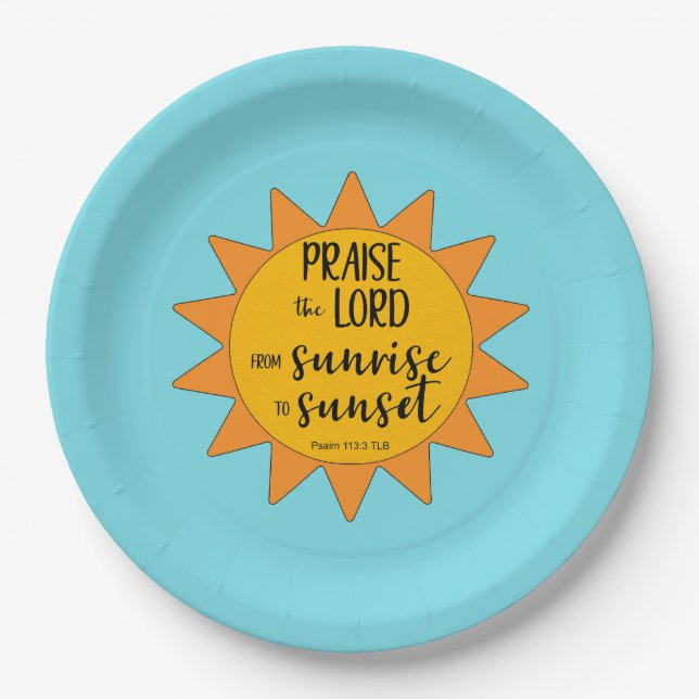 Sunshine Praise the Lord Paper Plate (Front)