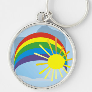 Sunshine rainbow abstract art keychain