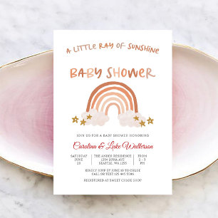 Sunshine Rainbow Baby Shower Invitation