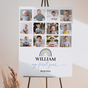 Sunshine Rainbow Birthday Photo Milestone Poster