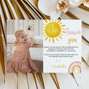 Sunshine Rainbow Thank You Card Boho Birthday