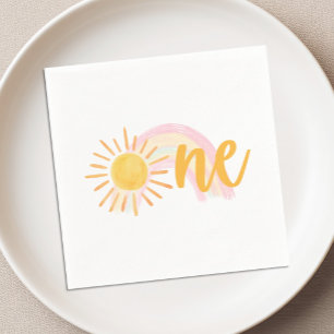 Sunshine & Rainbows First Birthday Napkin